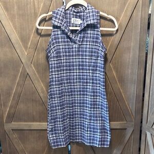 Vintage Plaid Sleeveless Mini Dress Y2K Small